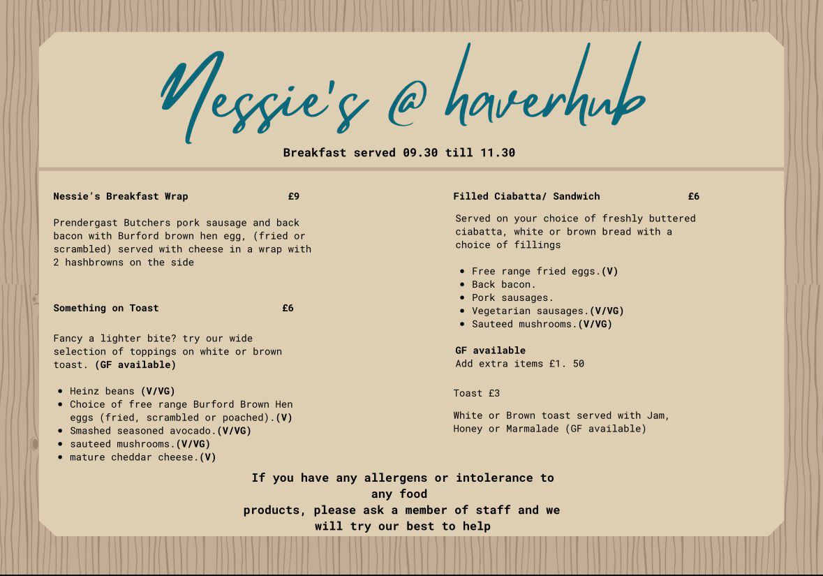 Nessie's menu