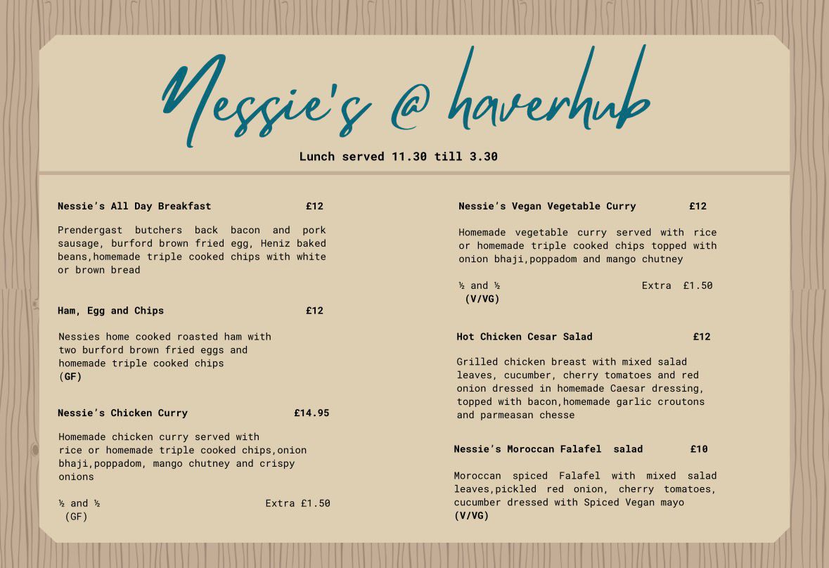 Nessie's menu