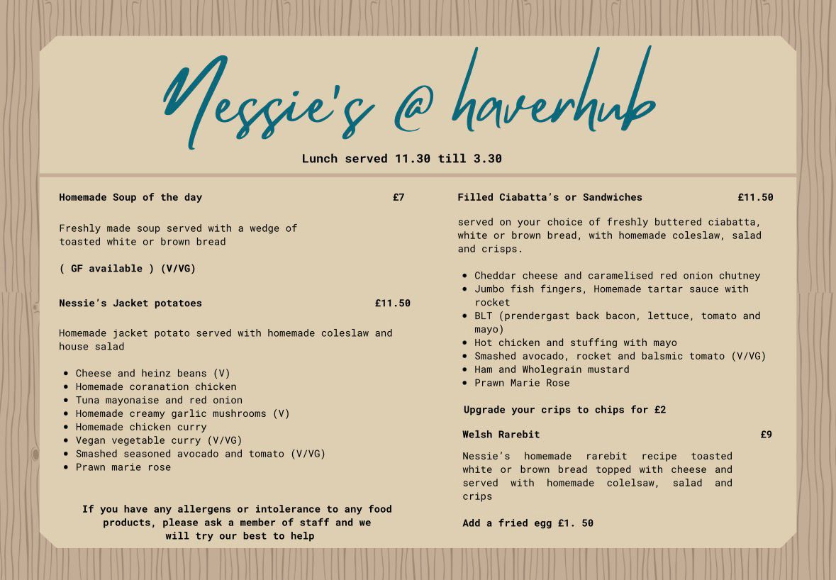 Nessie's menu